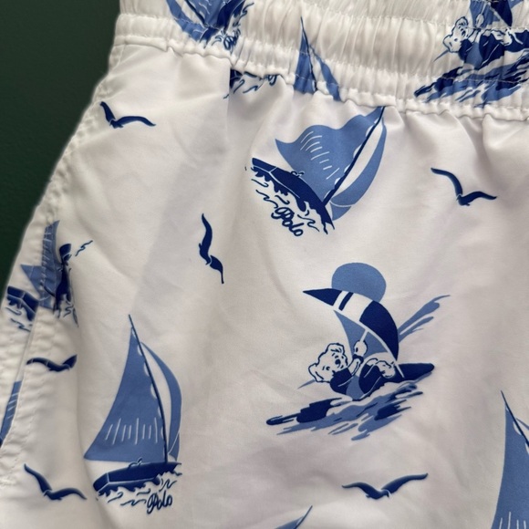 Polo Ralph Lauren 5.75-Inch Traveler Classic Swim Trunk Bear Sailboat Logo - Picture 5 of 10